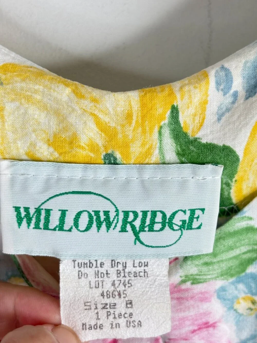 VTG 90s Willow Ridge Drop Waist Floral Midi Dress 8 Pocket Button Basque Cottage